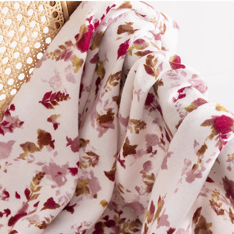 Nimara Ritual Tibetan Floral Falling Leaves Print Shawl Fall Winter Cozy Warm Travel Scarf Wrap