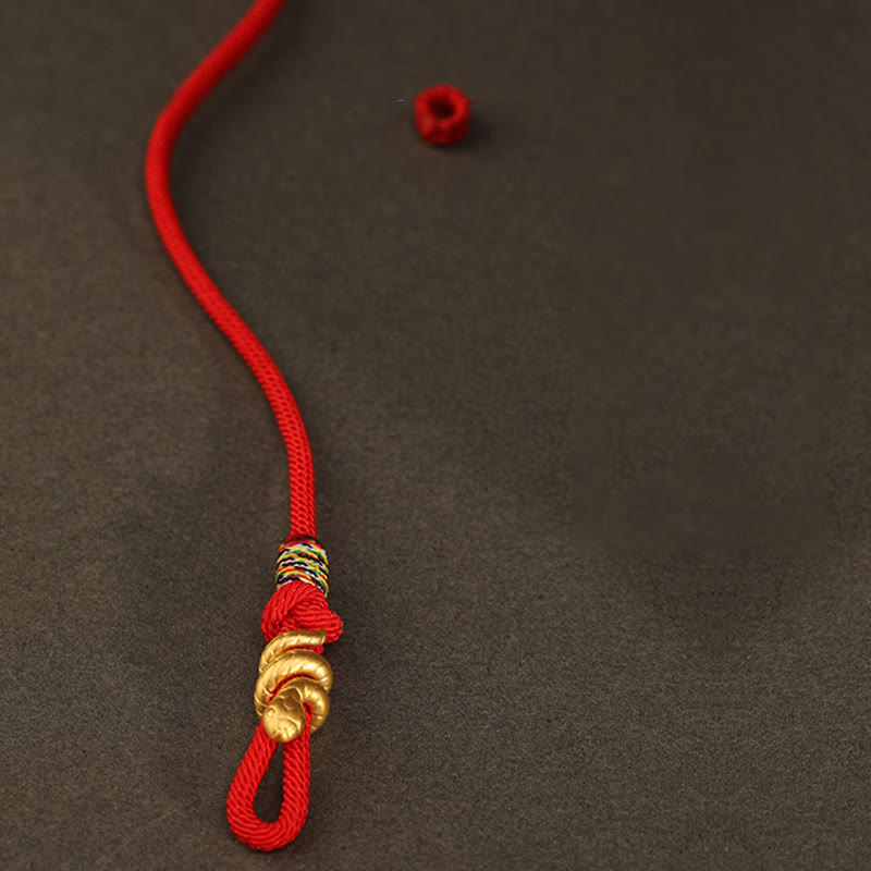 Nimara Ritual 999 Gold Year of the Snake Design Handmade Luck Protection Rope Braided Bracelet