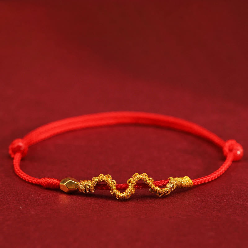 Nimara Ritual 999 Gold Year of the Snake Handmade Luck Strength Braided Bracelet Anklet