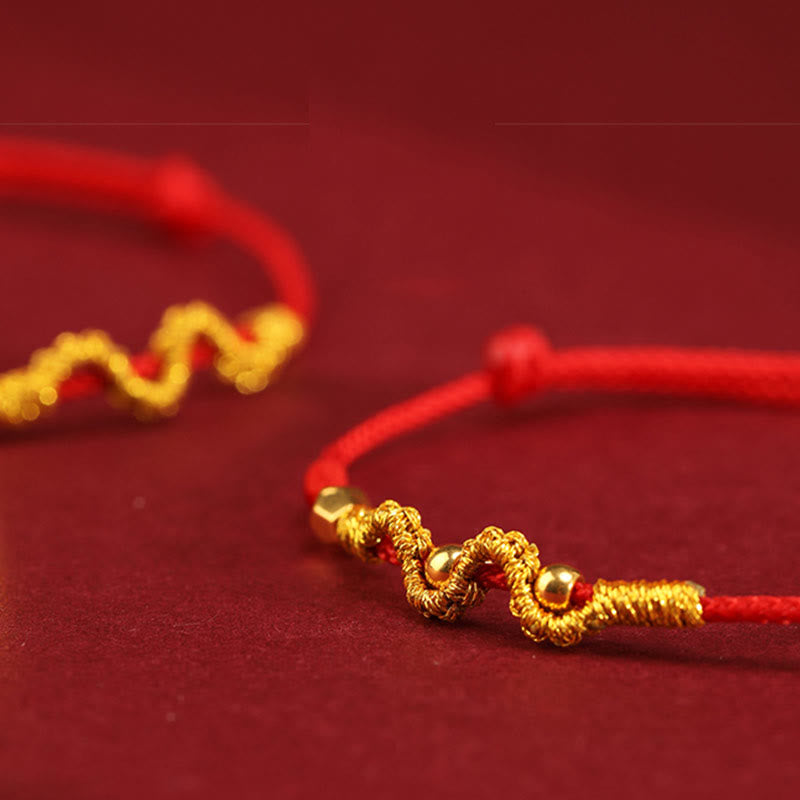 Nimara Ritual 999 Gold Year of the Snake Handmade Luck Strength Braided Bracelet Anklet
