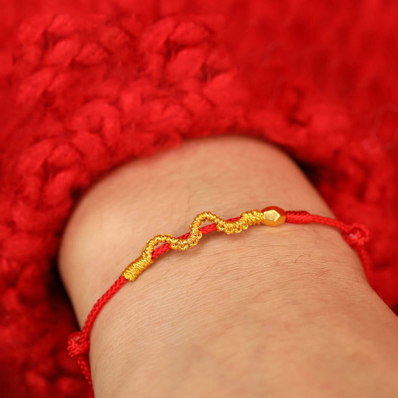 Nimara Ritual 999 Gold Year of the Snake Handmade Luck Strength Braided Bracelet Anklet