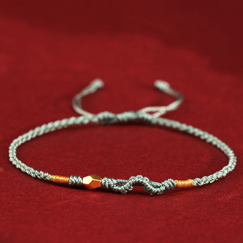 Nimara Ritual 999 Gold Year of the Snake Mini Gold Bead Handmade Luck Protection Braided Bracelet