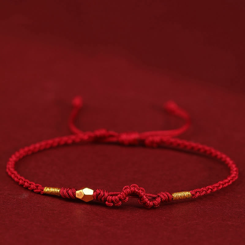 Nimara Ritual 999 Gold Year of the Snake Mini Gold Bead Handmade Luck Protection Braided Bracelet
