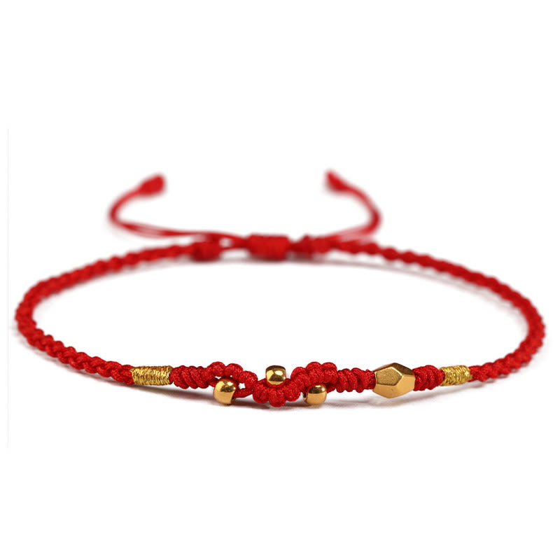 Nimara Ritual 999 Gold Year of the Snake Mini Gold Bead Handmade Luck Protection Braided Bracelet