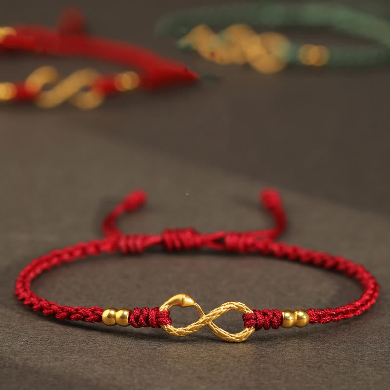 Nimara Ritual 999 Gold Year of the Snake Eternal Endless Knot Infinity Handmade Luck Bracelet