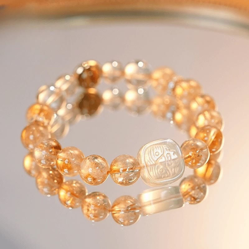 Nimara Ritual Topaz Citrine Tiger Eye Zakiram Goddess of Wealth Bracelet