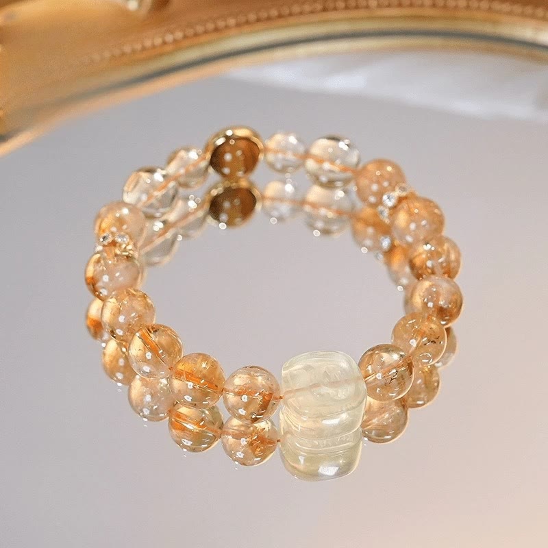 Nimara Ritual Topaz Citrine Tiger Eye Zakiram Goddess of Wealth Bracelet