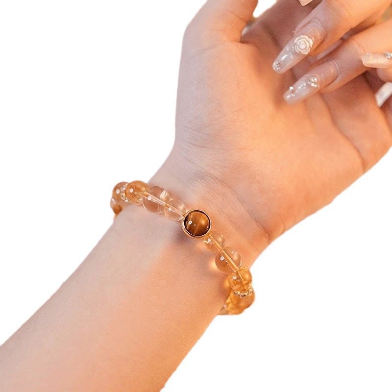Nimara Ritual Topaz Citrine Tiger Eye Zakiram Goddess of Wealth Bracelet