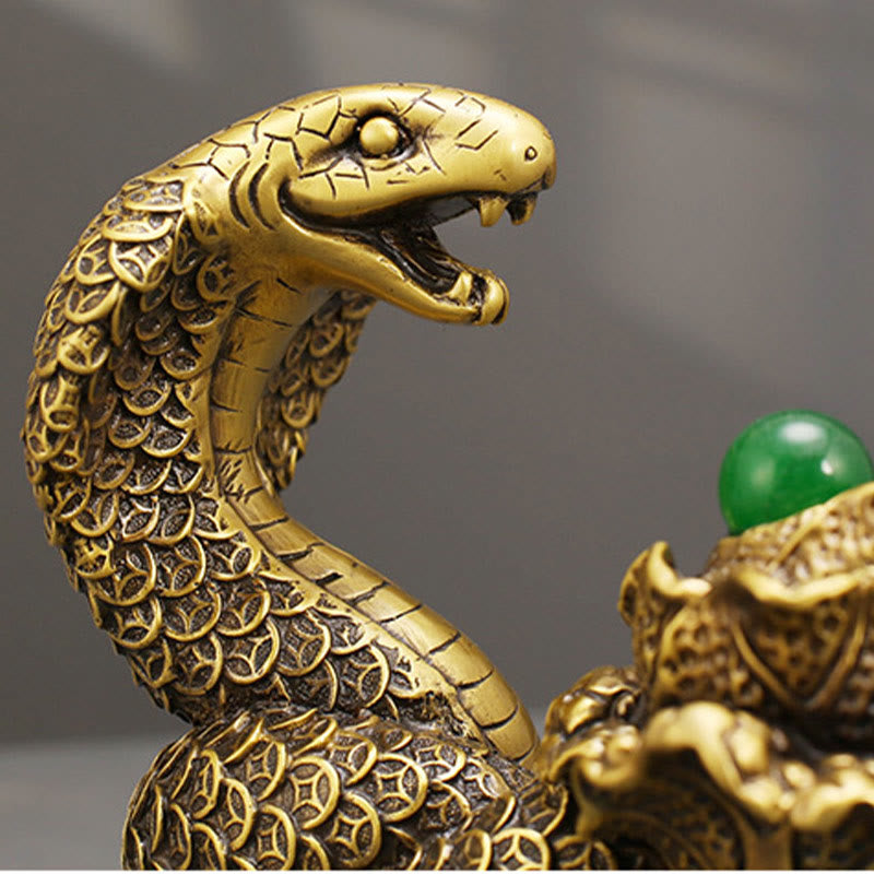Nimara Ritual Year Of The Snake Copper Coins Ingots Cabbage Brass Statue Home Decoration