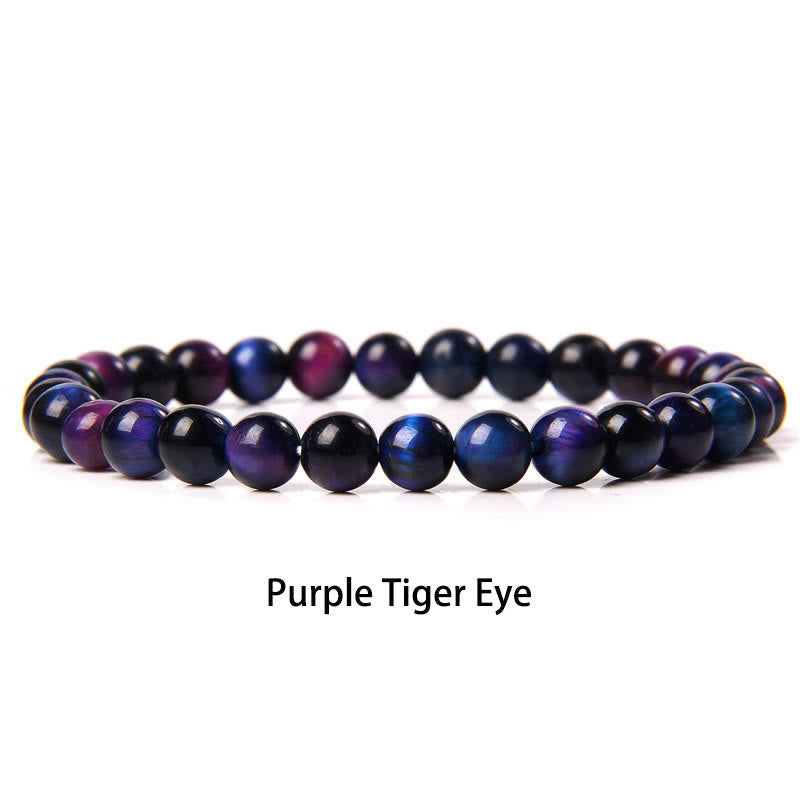 Nimara Ritual 6mm Various Stone Crystal Black Glitter Stone Red Tiger Eye Beads Protection Bracelet