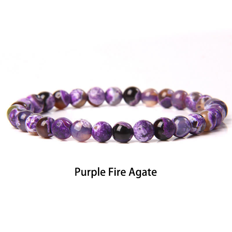 Nimara Ritual 6mm Various Stone Crystal Black Glitter Stone Red Tiger Eye Beads Protection Bracelet