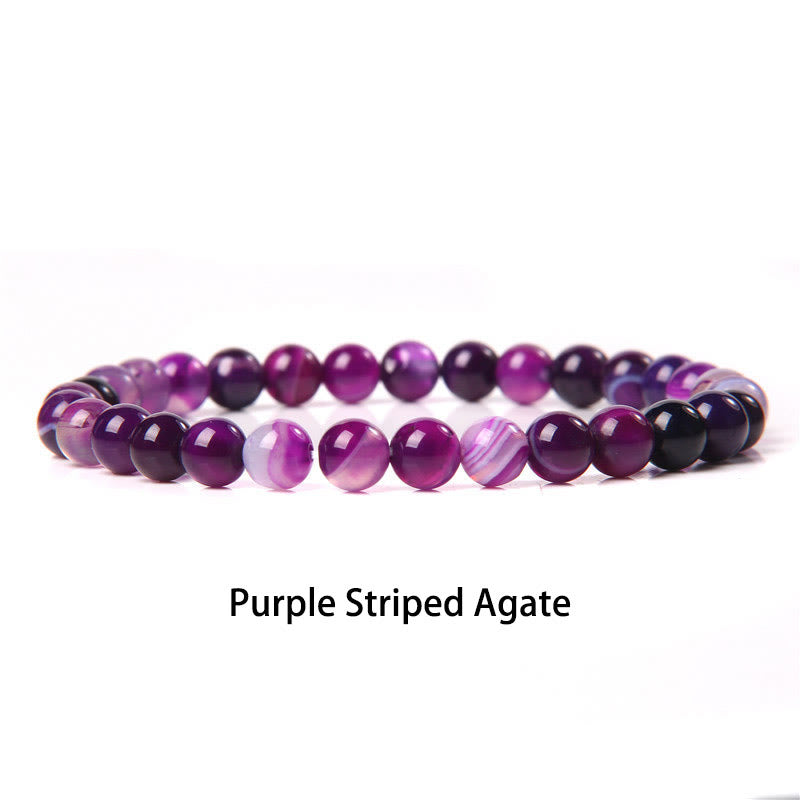 Nimara Ritual 6mm Various Stone Crystal Black Glitter Stone Red Tiger Eye Beads Protection Bracelet