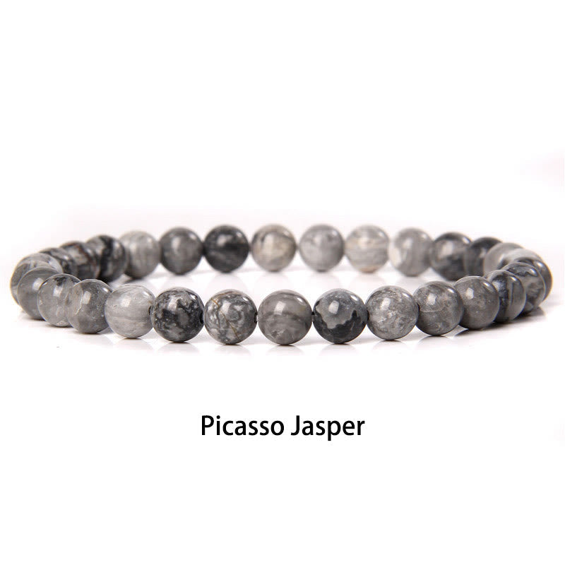 Nimara Ritual 6mm Various Stone Crystal Black Glitter Stone Red Tiger Eye Beads Protection Bracelet