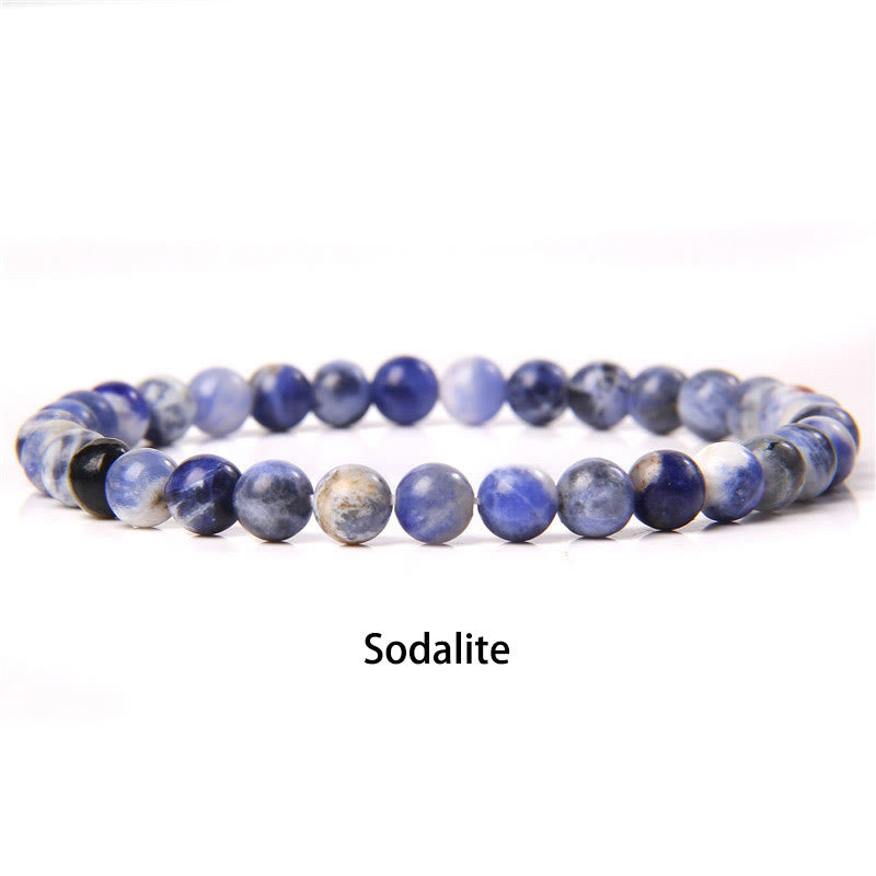 Nimara Ritual 6mm Various Stone Crystal Black Glitter Stone Red Tiger Eye Beads Protection Bracelet