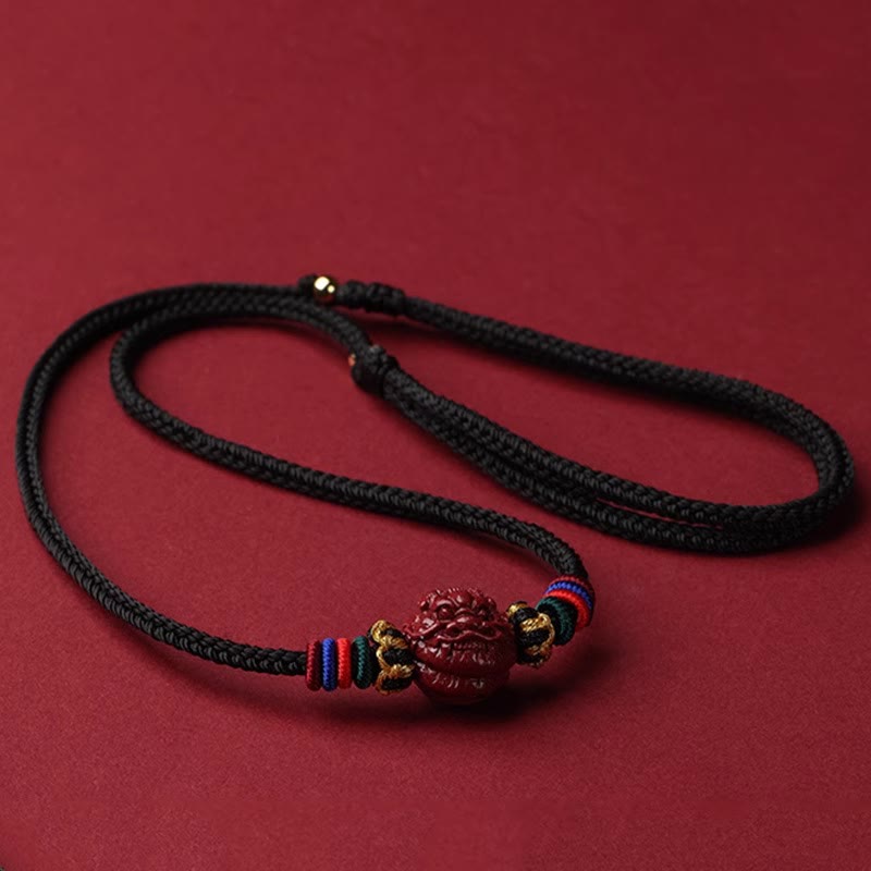Nimara Ritual Cinnabar Chinese Zodiac Black String Blessing Necklace Pendants