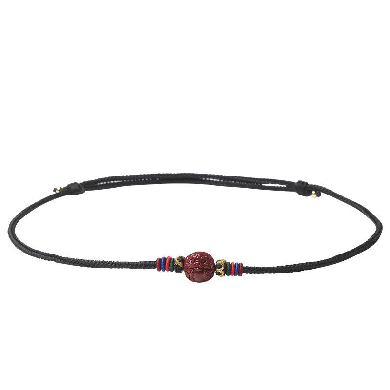 Nimara Ritual Cinnabar Chinese Zodiac Black String Blessing Necklace Pendants