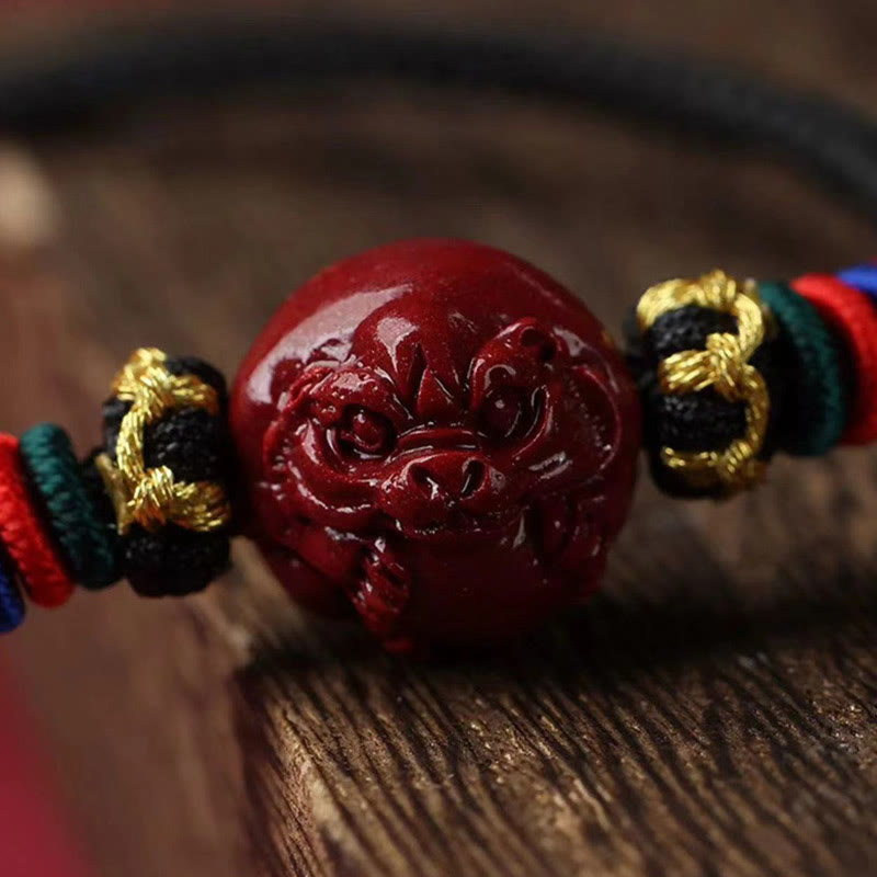 Nimara Ritual Cinnabar Chinese Zodiac Black String Blessing Necklace Pendants