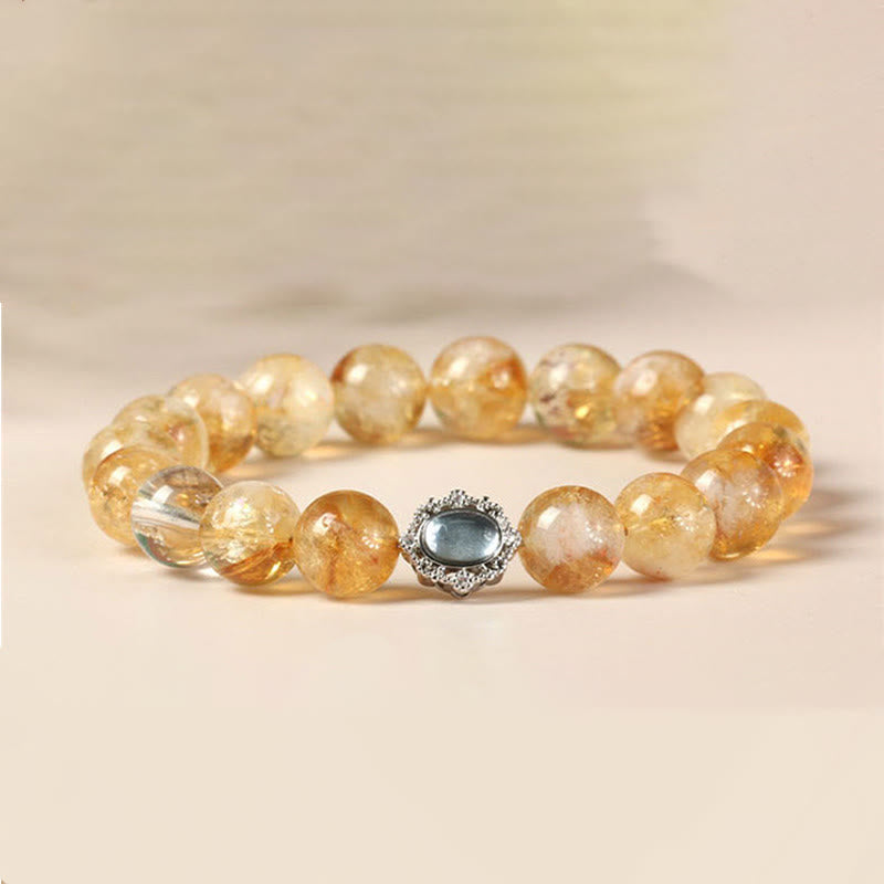 Nimara Ritual Natural Citrine Rutilated Quartz Prosperity Bracelet