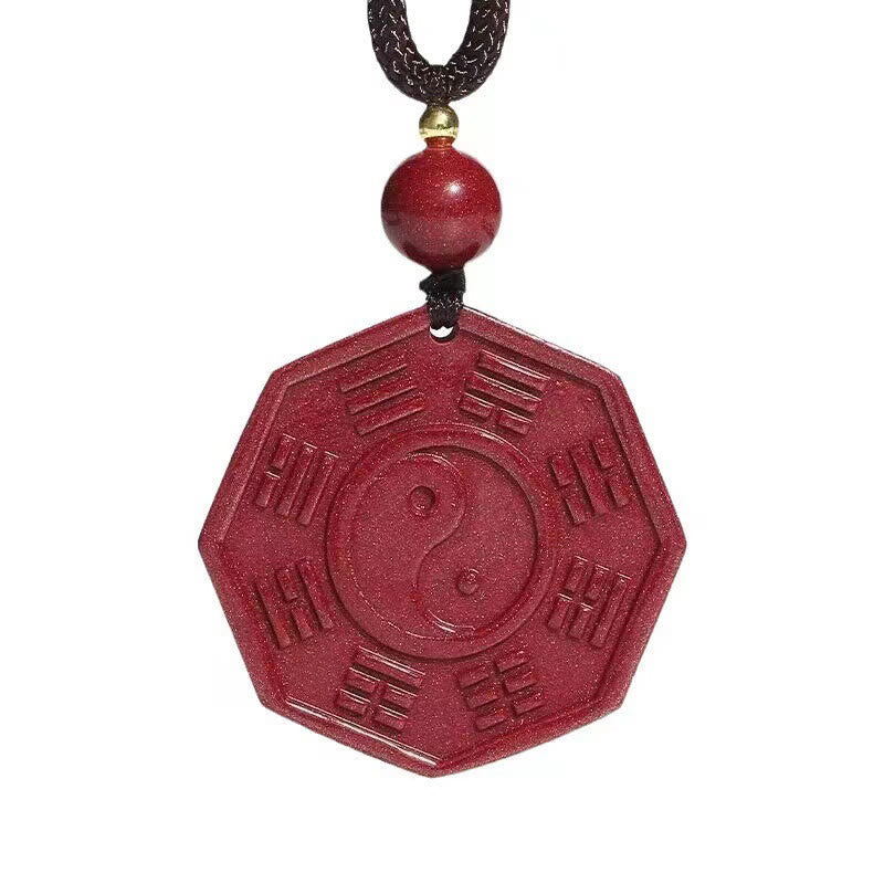 Nimara Ritual Natural Cinnabar Bagua Taishang Laojun Fu Character Calm Necklace Pendant