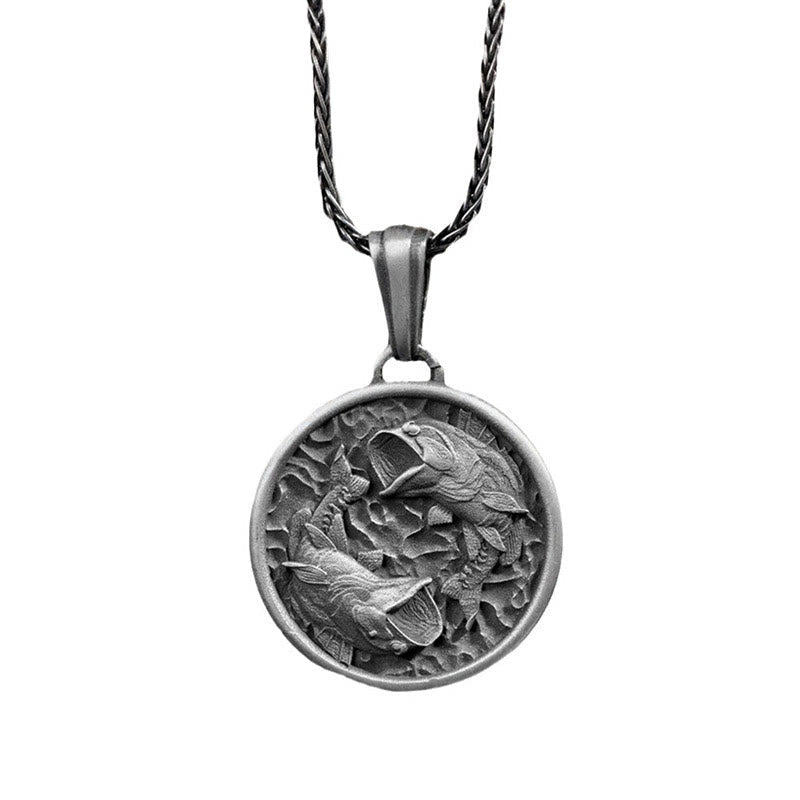 Nimara Ritual Pure Tin Polishing Koi Fish Wealth Necklace Pendant
