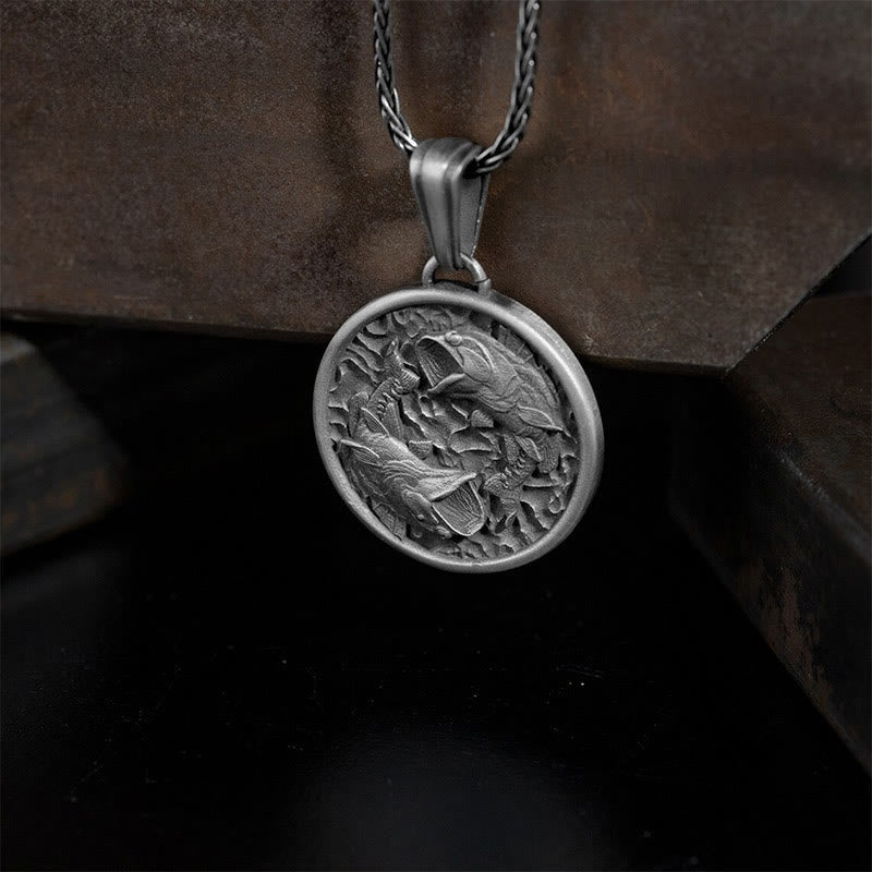 Nimara Ritual Pure Tin Polishing Koi Fish Wealth Necklace Pendant