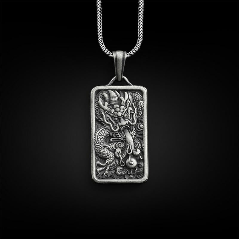 Nimara Ritual Pure Tin Dragon Success Protection Necklace Pendant