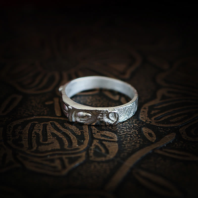 Nimara Ritual 999 Sterling Silver Buddha Eyes Protection Ring