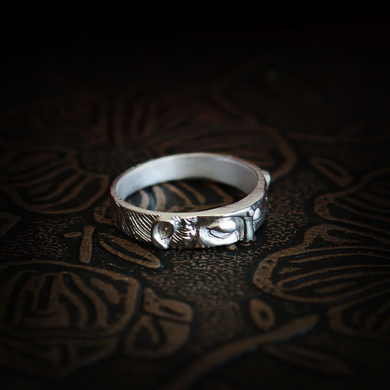 Nimara Ritual 999 Sterling Silver Buddha Eyes Protection Ring
