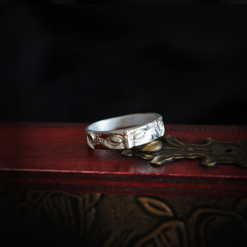 Nimara Ritual 999 Sterling Silver Buddha Eyes Protection Ring