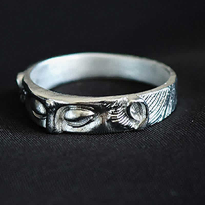 Nimara Ritual 999 Sterling Silver Buddha Eyes Protection Ring