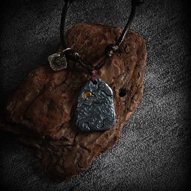 Nimara Ritual 999 Sterling Silver 24k Gold Auspicious Clouds Protection Necklace Pendant