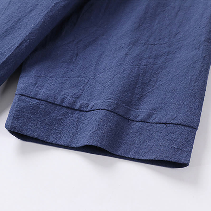 Nimara Ritual Plain Color Three Quarter Sleeve One Button Men's Shirt