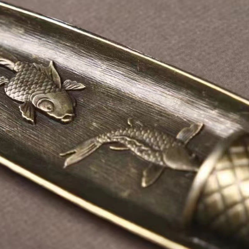Nimara Ritual Fisherman Boat Koi Fish Zinc Alloy Incense Stick Holder Healing Incense Burner Decoration
