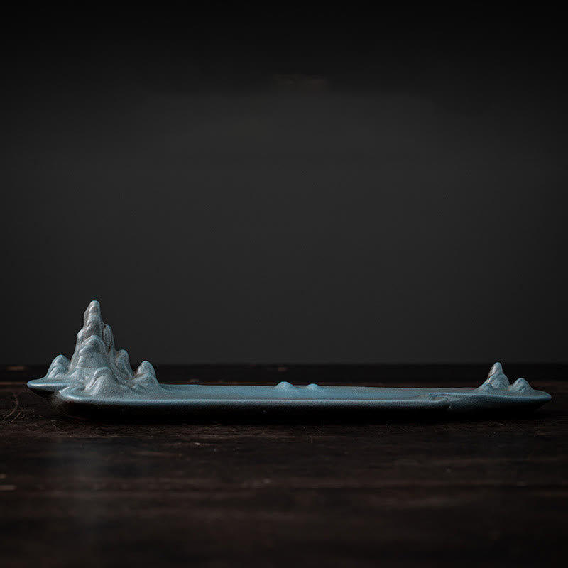 Nimara Ritual Mountains Boat Design Spiritual Healing Ceramic Stick Incense Burner Decoration