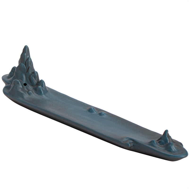 Nimara Ritual Mountains Boat Design Spiritual Healing Ceramic Stick Incense Burner Decoration