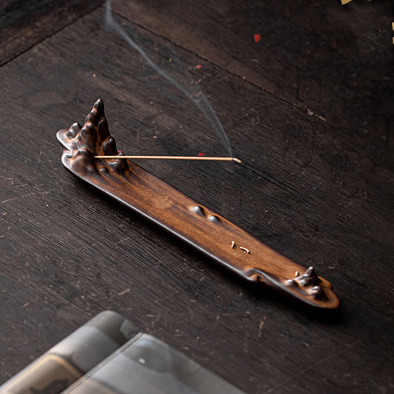 Nimara Ritual Mountains Boat Design Spiritual Healing Ceramic Stick Incense Burner Decoration