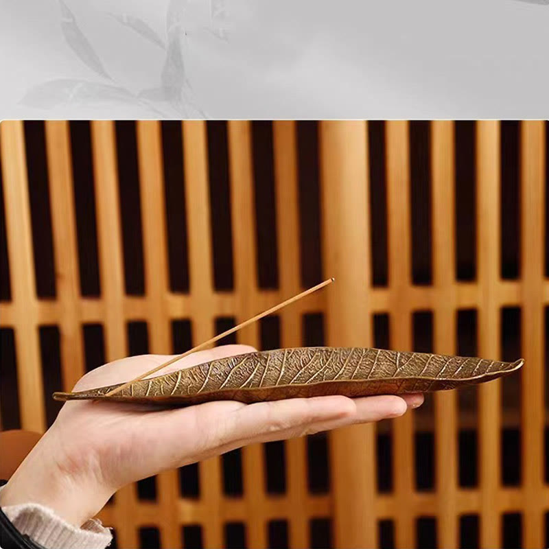 Nimara Ritual Alloy Oriental Leaf Healing Incense Burner Decoration