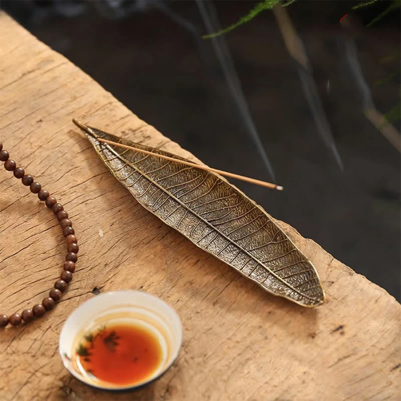 Nimara Ritual Alloy Oriental Leaf Healing Incense Burner Decoration