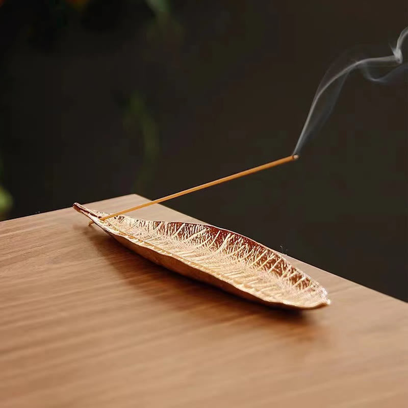 Nimara Ritual Alloy Oriental Leaf Healing Incense Burner Decoration