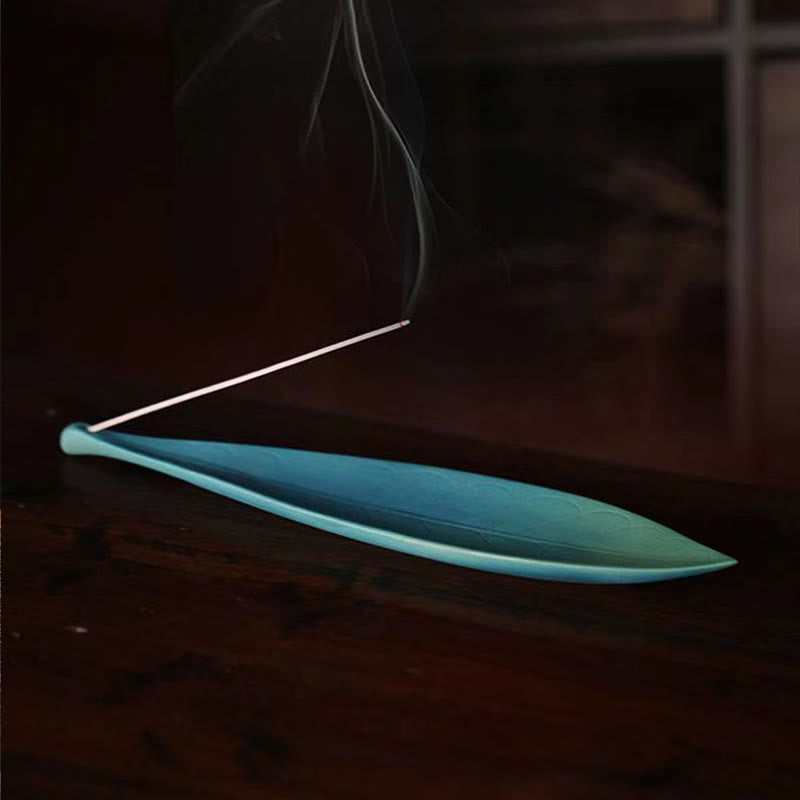 Nimara Ritual Willow Leaf Healing Ceramic Stick Incense Burner Decoration