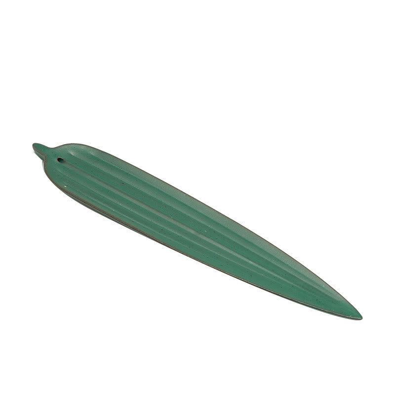 Nimara Ritual Green Bamboo Leaf Healing Ceramic Incense Burner Decoration