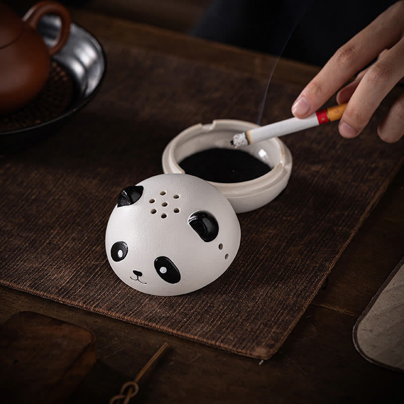Nimara Ritual Cute Panda Healing Ceramic Incense Burner Desk Decoration