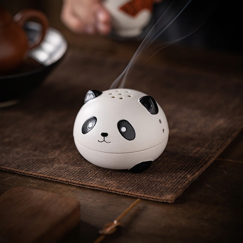 Nimara Ritual Cute Panda Healing Ceramic Incense Burner Desk Decoration