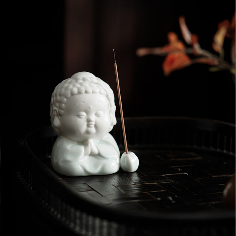 Nimara Ritual Buddha Sitting Standing Reclining Ceramic Healing Incense Burner Desk Decoration