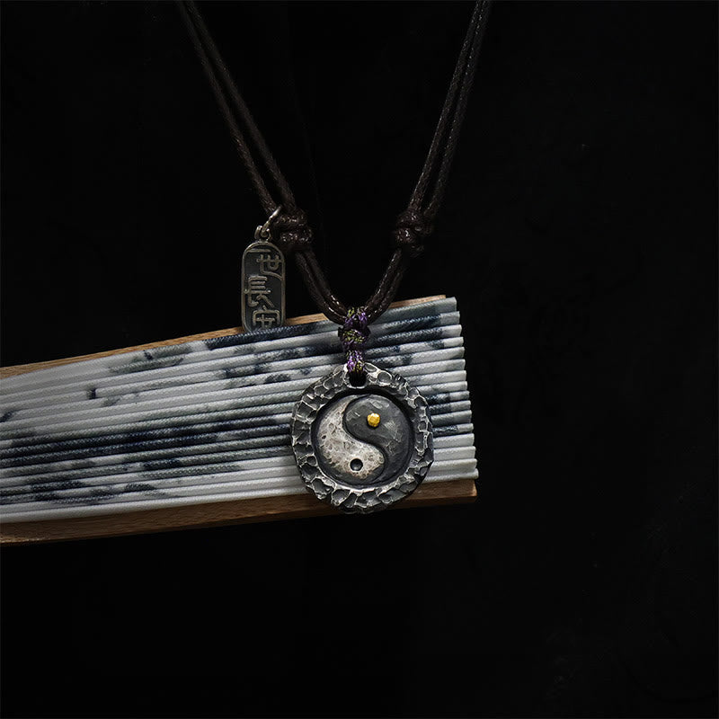 Nimara Ritual 999 Sterling Silver Tai Chi Yin Yang Design Harmony Necklace Pendant