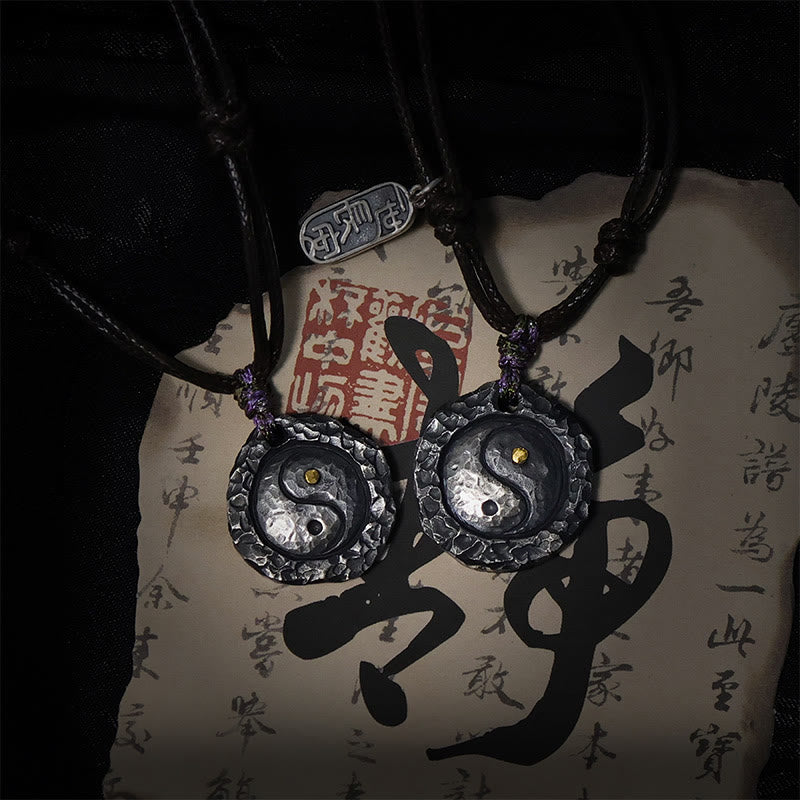 Nimara Ritual 999 Sterling Silver Tai Chi Yin Yang Design Harmony Necklace Pendant