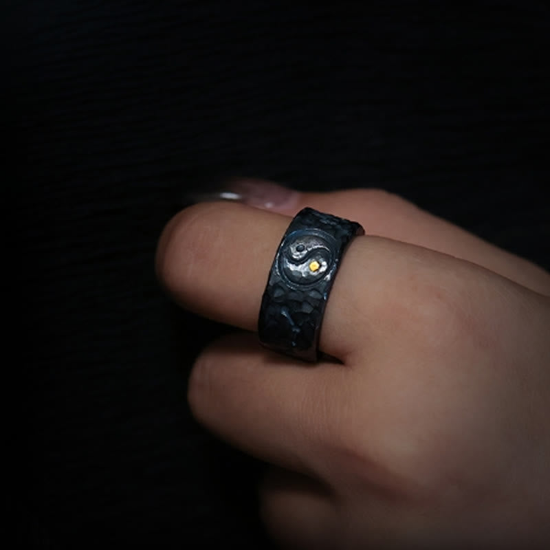 Nimara Ritual 999 Sterling Silver Yin Yang Balance Ring
