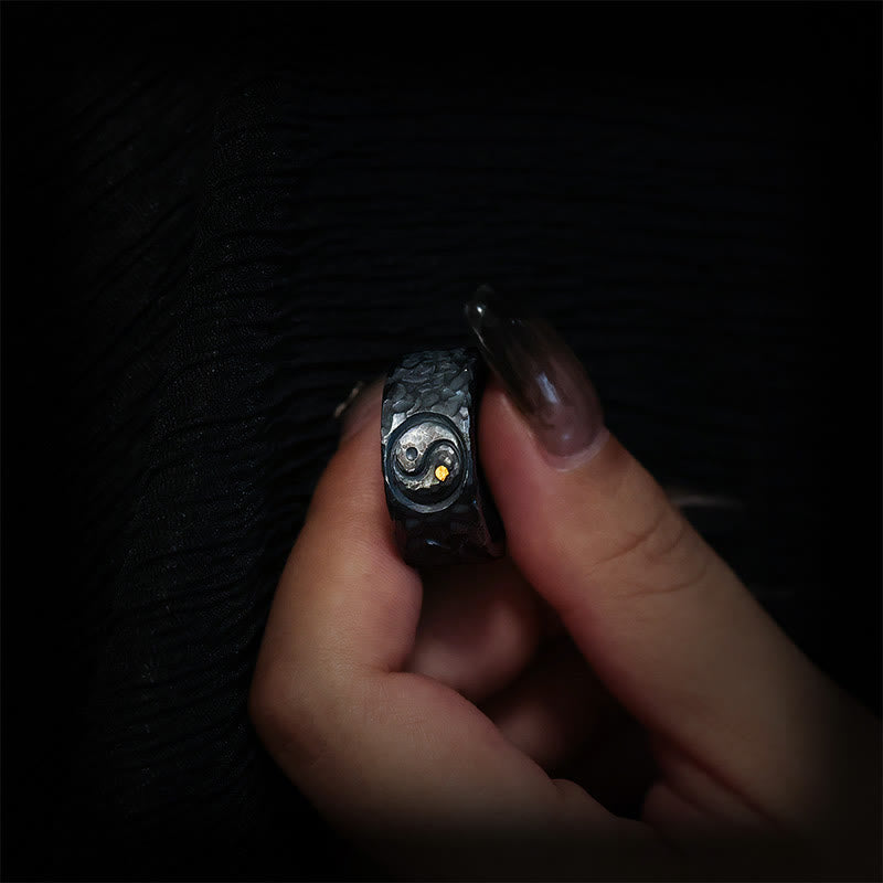 Nimara Ritual 999 Sterling Silver Yin Yang Balance Ring