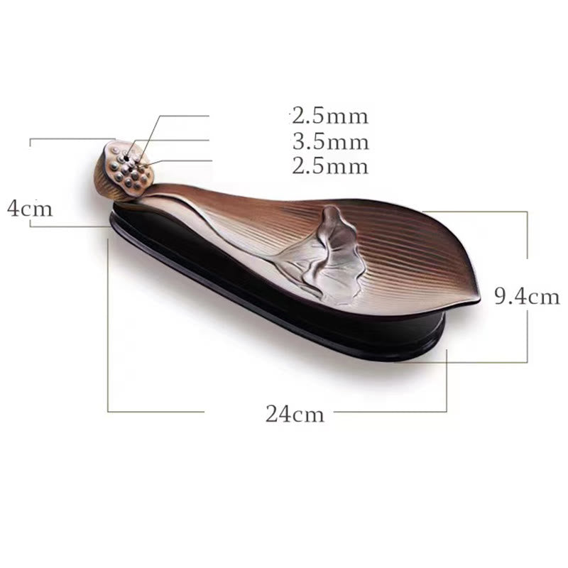 Nimara Ritual Lotus Pod Zen Healing Brown Ceramic Stick Incense Burner Decoration