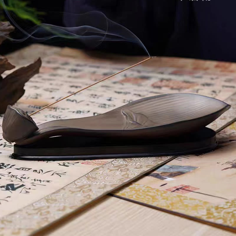 Nimara Ritual Lotus Pod Zen Healing Brown Ceramic Stick Incense Burner Decoration